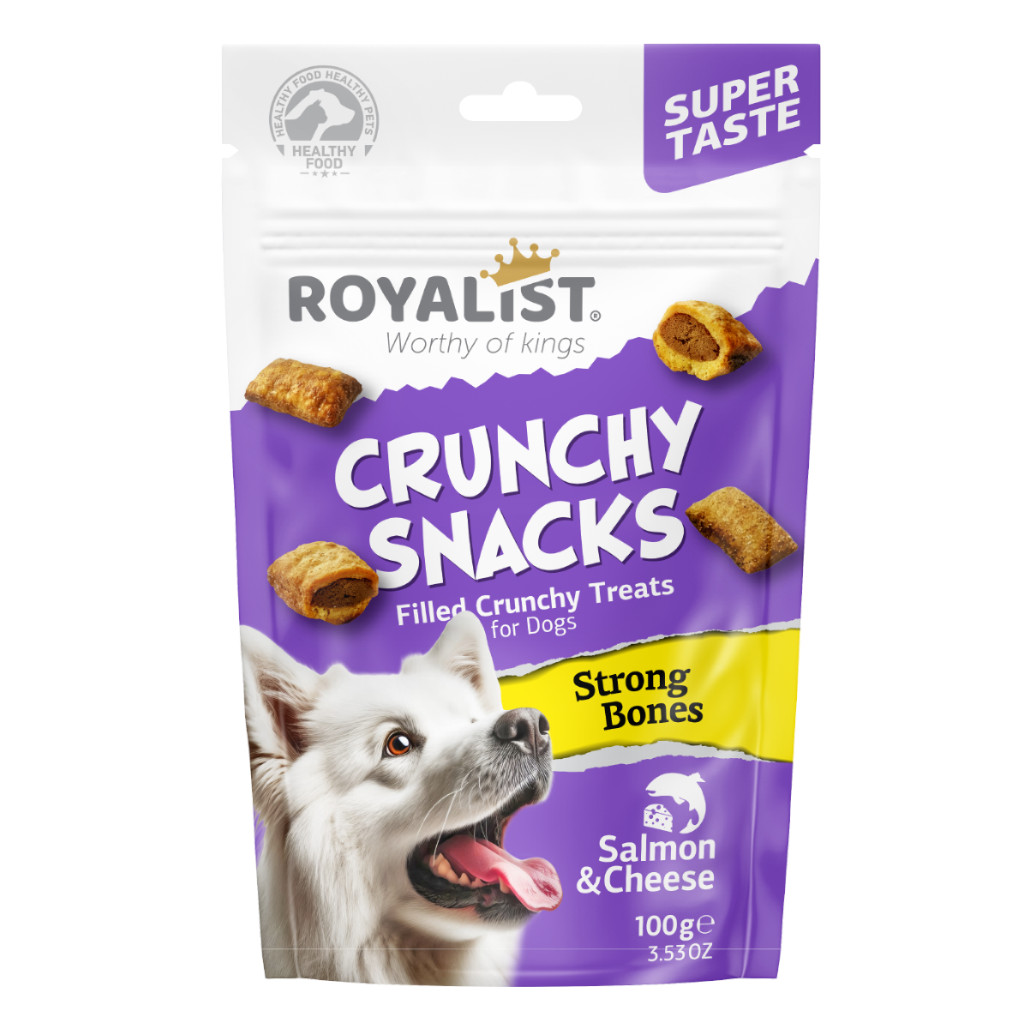 Royalist Dog Crunchy Snacks Salmon & Cheese 6 X 100 GR
