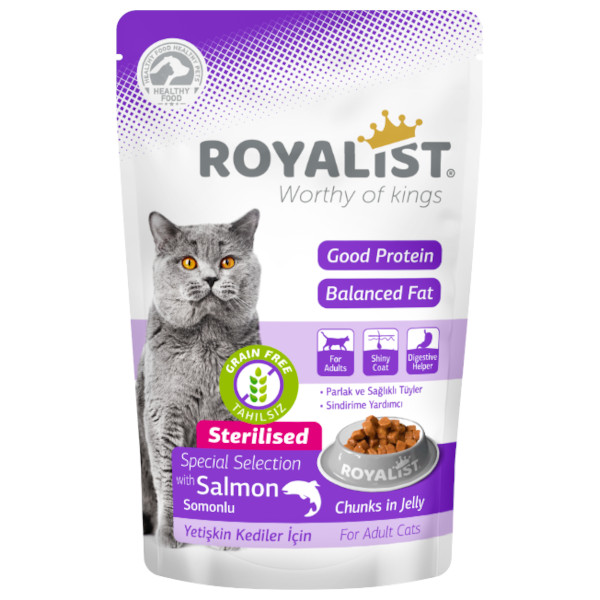 Royalist Somonlu Kısır Kedi Pouch Konserve 12 X 85 GR