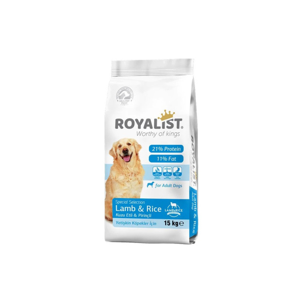Royalist Premium Kuzu Etli & Pirinçli Yetişkin Köpek Maması 15 Kg.